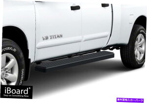 Nerf Bar v~A6 "ubNiboardTChXebvtBbg04-22Y^C^N[Lu Premium 6" Black iBoard Side Steps Fit 04-22 Nissan Titan Crew Cab