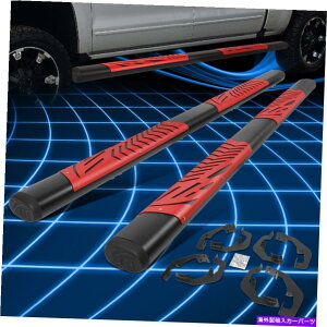 Nerf Bar 07-19�V���o���[�h�V�G���N���[�L���u5 SS�I�[�o���X�e�b�v�o�[�����j���O�{�[�h�u���b�N/���b�h For 07-19 Silverado Sierra Crew Cab 5 SS Oval Step Bar Running Boards Black/Red�y���s�A���i�z