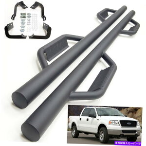 Nerf Bar 04-08tH[hF150 F-150N[LueNX`ubN3 "TChi[to[hbvXebv For 04-08 Ford F150 F-150 Crew Cab Texture Black 3" Side Nerf Bar Dropped Step