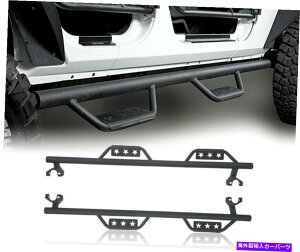 Nerf Bar 07-18p2{̃jO{[hTChXebvi[to[W/X^[SW[vO[JK 4DOOR 2x Running Board Side Step Nerf Bar w/Star Logo for 07-18 Jeep Wrangler JK 4Door