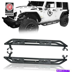 Nerf Bar ~߂̊ǏX`[TChXebvpbho[̓W[vO[JK 2007-2018 4hAɓK܂ Non-Slip Tubular Steel Side Step Pad Bars Fits Jeep Wrangler JK 2007-2018 4-Door