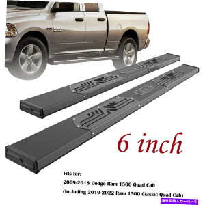 Nerf Bar 2009-2018 Dodge Ram 1500�N�A�b�h�L���u�����j���O�{�[�hNERF�o�[�T�C�h�X�e�b�v6 BLK For 2009-2018 Dodge Ram 1500 Quad Cab Running Boards Nerf Bars Side Steps 6 BLK