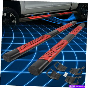 Nerf Bar 15-22�t�H�[�hF150-350�N���[�L���u5 SS�I�[�o���X�e�b�v�o�[�����j���O�{�[�h�u���b�N/���b�h For 15-22 Ford F150-350 Crew Cab 5 SS Oval Step Bar Running Boards Black/Red�y���s�A���i�z