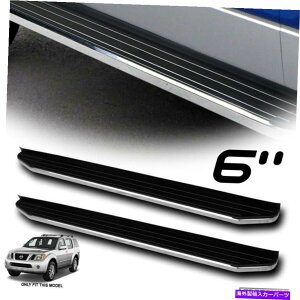 Nerf Bar 05-12pXt@C_[6 "A~jEXeXBLK/NTChXebvjO{[hVP For 05-12 Pathfinder 6" Aluminum Stainless Blk/Chrome Side Step Running Board Vp