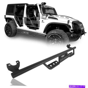 Nerf Bar 2PCS̃hbvTChXebveNX`ȃX`[tBbgW[vO[JK 07-18 4DOOR 2PCS Wide Drop Side Steps Textured Sturdy Steel Fit Jeep Wrangler JK 07-18 4Door