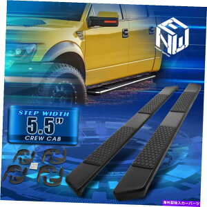Nerf Bar 04-14�t�H�[�hF150�N���[�L���u5 �u���b�NSS�n�j�J���t���b�g�X�e�b�v�o�[�����j���O�{�[�h For 04-14 Ford F150 Crew Cab 5 Black SS Honeycomb Flat Step Bar Running Boards�y���s�A���i�z
