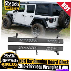 Nerf Bar �T�C�h�X�e�b�v2018-2022 Jeep Wrangler JL 4dr Black Steel�̃T�C�h�X�e�b�v�����j���O�{�[�h Side Steps Nerf Bar Running Board for 2018-2022 Jeep Wrangler JL 4DR Black Steel�y���s�A���i�z