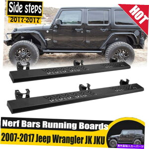 Nerf Bar 2007-2017̃W[vO[JK 4hAi[to[TChXebvjO{[hubN For 2007-2017 JEEP Wrangler JK 4 Door Nerf Bar Side Steps Running Board Black