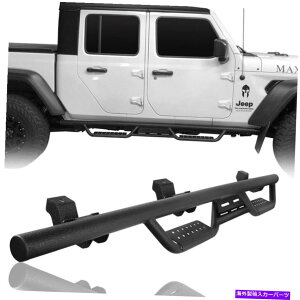 Nerf Bar 20-22W[vmJT̂߂̃yAX`[̃TChXebvChNW/~hNW/~hN Pair Steel Made Side Steps Wide Drop w/ Middle Link for 20-22 Jeep Gladiator JT