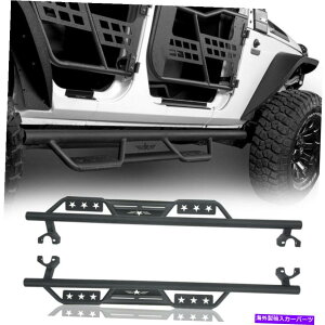 Nerf Bar 2PCS�e�N�X�`���u���b�N�X�^�[�l���t�T�C�h�X�e�b�v�o�[2007-2018 Jeep Wrangler JK 4DR 2Pcs Textured Black Star Nerf Side Step Bars For 2007-2018 Jeep Wrangler JK 4Dr�y���s�A���i�z