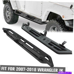 Nerf Bar 2007-2018̂߂̃lto[jO{[hTChXebvubNW[vO[JK 4hAUS Nerf Bar Running Boards Side Step Black For 2007-2018 Jeep Wrangler JK 4 Door US