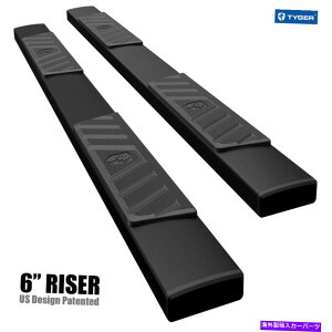 Nerf Bar 15-22 F150/17-22 F250/F350�X�[�p�[�N���[�L���u6 �u���b�N�T�C�h�X�e�b�v�̃^�C�K�[���C�U�[ TYGER RISER For 15-22 F150/17-22 F250/F350 SuperCrew Cab 6 Black Side Steps�y���s�A���i�z