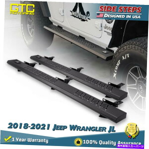 Nerf Bar 18-22̃TChXebvW[vO[JL 4DR nerfo[jO{[hX`[2 PCS Side Steps for 18-22 Jeep Wrangler JL 4DR Nerf Bars Running Boards Steel 2 pcs