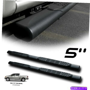 Nerf Bar 04-21čbT^C^N[5 "ȉ~`̃}bgubNX`[TChXebvi[to[{[h For 04-21 Nissan Titan Crew 5" Oval Matte Black Steel Side Step Nerf Bars Boards
