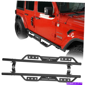Nerf Bar ���ȃI�t���[�h�W�[�v�����O���[JL 2018-2022 4DOOR�p�̊��ȃX���b�v�i�[�t�T�C�h�X�e�b�v�o�[ Rugged Off-road Non-Slip Nerf Side Step Bar for Jeep Wrangler JL 2018-2022 4Door�y���s�A���i�z