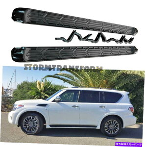 Nerf Bar 2PCS���Y�A���}�_Y62 2017-2022�����j���O�{�[�hNERF�o�[�̃T�C�h�X�e�b�v 2PCS Side Steps for Nissan Armada Y62 2017-2022 Running Boards Nerf Bar
