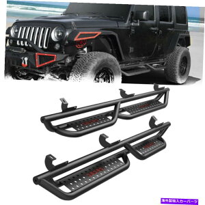 Nerf Bar 07-18̃I[hW[vO[JK 4hATChXebvA[}[i[to[jO{[h OEDRO for 07-18 Jeep Wrangler JK 4 Door Side Step Armor Nerf Bars Running Boards