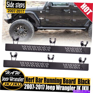 Nerf Bar 2007-2017̃TChXebvW[vO[JK 4hAjO{[hlto[ubN Side Steps For 2007-2017 JEEP Wrangler JK 4 Door Running Board Nerf Bar Black