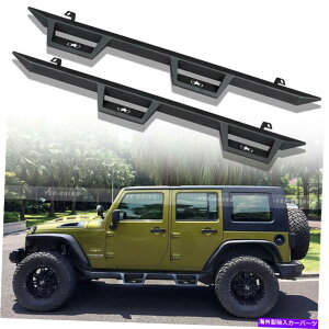 Nerf Bar 07-18̃yAW[vO[JK 4hATChXebvA[}[i[to[jO{[h Pair for 07-18 Jeep Wrangler JK 4 Door Side Step Armor Nerf Bars Running Boards
