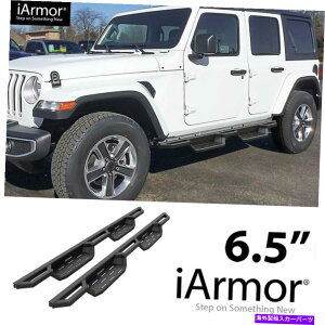 Nerf Bar IARMOR 6.5 18-22�̃W�[�v�����O���[JL 4dr�̂��߂̊K�i�̊Z�̎l�p���h���b�v iArmor 6.5 Drop Steps Side Armor Square for 18-22 Jeep Wrangler JL 4Dr�y���s�A���i�z