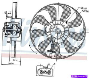 �R���f���T�[ 2006�N�̃t�H���N�X���[�Q���S���tGLS�E��Nissens A/C�R���f���T�[�t�@�� Nissens A/C Condenser Fan for 2006 Volkswagen Golf GLS Right