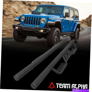 Nerf Bar 18-22�W�[�v�����O���[JL������4DR J2�u���b�N�X�`�[���`���[�u���[�i���t�X�e�b�v�o�[ Fits 18-22 Jeep Wrangler JL Unlimited 4Dr J2 Black Steel Tubular Nerf Step Bar�y���s�A���i�z