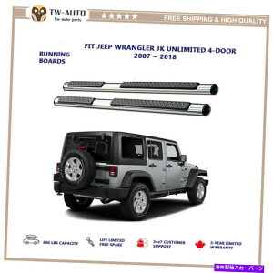 Nerf Bar 2007-20182PCStBbgW[vO[JK UNLIMITED 4hATChXebvi[to[ 2Pcs Fits For 2007-2018 Jeep Wrangler JK Unlimited 4-Door Side Step Nerf Bars