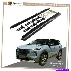 Nerf Bar 2PC͓YɓKĂ܂ׂĂ̐V[OT33 2021 2022jO{[hTChXebvnerfo[ 2Pcs Fit for Nissan All New Rogue T33 2021 2022 Running Board Side Step Nerf Bar