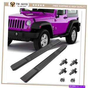 Nerf Bar 2007-2017̃yATChXebvtBbgW[vO[JK 2hAjO{[hNERFo[ Pair Side Step Fit for 2007-2017 Jeep Wrangler JK 2-Door Running Board Nerf Bar