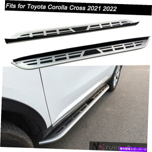 Nerf Bar g^J[NX2021 2022jO{[hTChXebvnerfo[ɓKĂ2pcs 2Pcs Fits for Toyota Corolla Cross 2021 2022 Running Board Side Step Nerf Bar