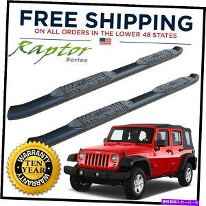 Nerf Bar RaptorV[Y5inȉ~`̃TChXebv2007-18O[JK 4-DR̂߂nerfo[ Raptor Series 5in Oval Side Steps Nerf Bars for 2007-18 Wrangler JK 4-Dr