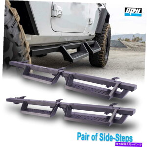 Nerf Bar 2018-2022̃TChXebvNERFo[W[vO[JLjO{[hbNXC_[2PC Side Steps Nerf Bar for 2018-2022 Jeep Wrangler JL Running Board Rock Slider 2PC