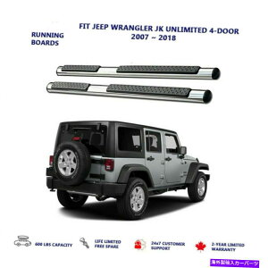 Nerf Bar 2007-20182PCStBbgW[vO[JK UNLIMITED 4hATChXebvi[to[ 2Pcs Fits For 2007-2018 Jeep Wrangler JK Unlimited 4-Door Side Step Nerf Bars