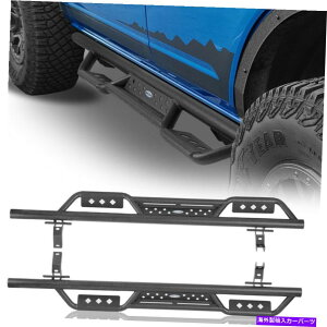 Nerf Bar �t�H�[�h�u�����R2021-2022�̂��߂̊��ȃI�t���[�h�i�[�t�o�[�����j���O�{�[�h�T�C�h�X�e�b�v4DOOR Rugged off-road Nerf Bar Running Board Side Step For Ford Bronco 2021-2022 4Door�y���s�A���i�z