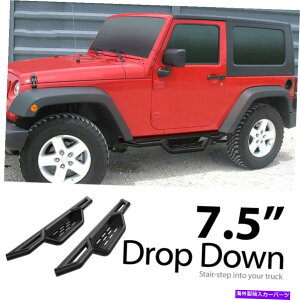 Nerf Bar 07-18̃ubNTChXebvi[to[W[vO[jk2dr Black Side Step Nerf Bars For 07-18 Jeep Wrangler JK 2Dr