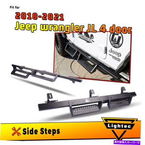 Nerf Bar 2018-2022 Jeep Wrangler JL 4DR�T�C�h�X�e�b�vNERF�o�[�����j���O�{�[�h���b�N�X���C�_�[ For 2018-2022 Jeep Wrangler JL 4DR Side Steps Nerf Bar Running Board Rock Slider�y���s�A���i�z