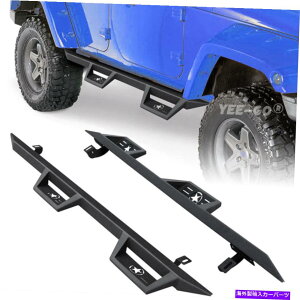 Nerf Bar 07-18pW[vO[JK 4hATChXebvA[}[i[to[jO{[hyA For 07-18 Jeep Wrangler JK 4 Door Side Step Armor Nerf Bars Running Boards Pair