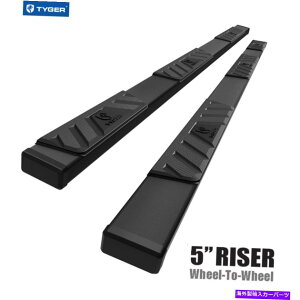 Nerf Bar 19-22�_�b�W�����N���[�L���u5.7 '�x�b�h5�C���`W2W�u���b�N�T�C�h�X�e�b�v�i�[�t�o�[�̃��C�U�[ RISER For 19-22 Dodge Ram Crew Cab 5.7' Bed 5inch W2W Black Side Step Nerf Bars�y���s�A���i�z