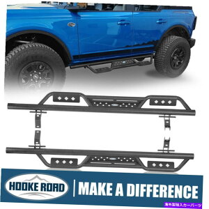 Nerf Bar �t�b�N���[�h�����j���O�{�[�h�T�C�h�X�e�b�vnerf bars ford bronco 2021-2022 4dr Hooke Road Running Board Side Step Nerf Bars STEEL For Ford Bronco 2021-2022 4Dr�y���s�A���i�z