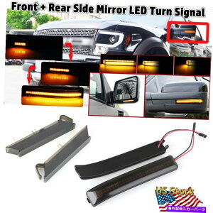 US~[ F-150v^[10-14̃X[NYtN^[ +LEDTCh~[}[J[Cg̉ Smoked Lens Reflector +Under LED Side Mirror Marker Light For F-150 Raptor 10-14