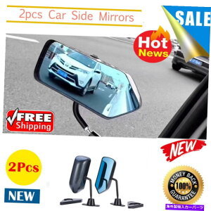 US�~���[ 2x�Ԃ̍L�p�����\�ȃ~���[�����`�����̉E���r���[�~���[ 2x Car Wide Angle Adjustable Mirror Rectangle Left Right Side Rear View Mirrors�y���s�A���i�z