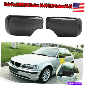 US~[ BMW E46 3V[YJ[{t@Co[bN1998-20051yATCh~[Jo[Lbv 1 Pair Side Mirror Cover Caps for BMW E46 3 Series Carbon Fiber Look 1998-2005