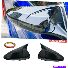 USミラー ホンダアコード2018-2020の光沢のある黒いオックスホーンリアビューサイドミラーカバートリム Glossy Black ox Horn Rear View Side Mirror Cover Trim For Honda Accord 2018-2020