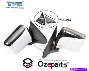 US�~���[ �y�ALH+RH�}�j���A���~���[�N�����Z�[���R�[�i�[�}�E���g�z�[���f�����f�ITF 98?03 Pair LH+RH Manual Door Mirror Chrome Sail Corner Mount For Holden Rodeo TF 98~03