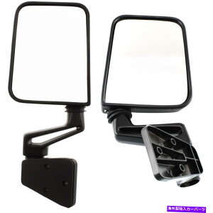 US~[ 87-02W[vO[p̍ƉẼr[hA}jAubN܂肽݋ Left & Right Side View Door Manual Black Folding Mirrors for 87-02 Jeep Wrangler
