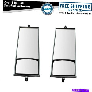 US�~���[ 16 x 6.5�A���~�j�E�����C�݃~���[�y�AHD�Z�~�g���b�N�p�̓ʏ�̃K���X 16 x 6.5 Aluminum West Coast Mirror Pair w/ Convex Glass for HD Semi Truck�y���s�A���i�z