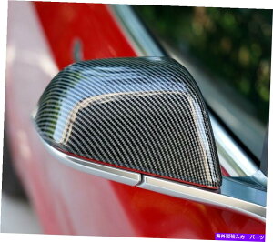 USミラー テスラモデルY 2020-2022 ABS用のカーボンファイバーサイドバックミラーカバートリムカップ Carbon Fiber Side Rearview Mirror Cover Trim Cup For Tesla Model Y 2020-2022 ABS