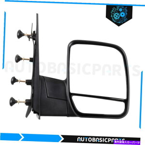 USミラー 2003年から2013年のフォードE-250の乗客側のマニュアルテレスコピングブラックサーフェスミラー Passenger Side Manual Telescoping Black Surface Mirror For 2003-2013 Ford E-250