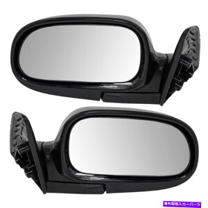 US~[ tBbgg^J[93-97Z_SZbgTCh}jA~[KXt̃nEWO Fits Toyota Corolla 93-97 Sedan Wagon Set Side Manual Mirrors Glass w/ Housing