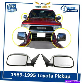 USミラー 新しいマニュアルサイドビューミラー1989-1995トヨタピックアップ向けのChromeLH＆RHペアセット New Manual Side View Mirrors Chrome LH & RH Pair Set for 1989-1995 Toyota Pickup